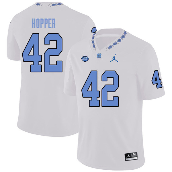 Jordan Brand Men #42 Tyrone Hopper North Carolina Tar Heels College Football Jerseys Sale-White